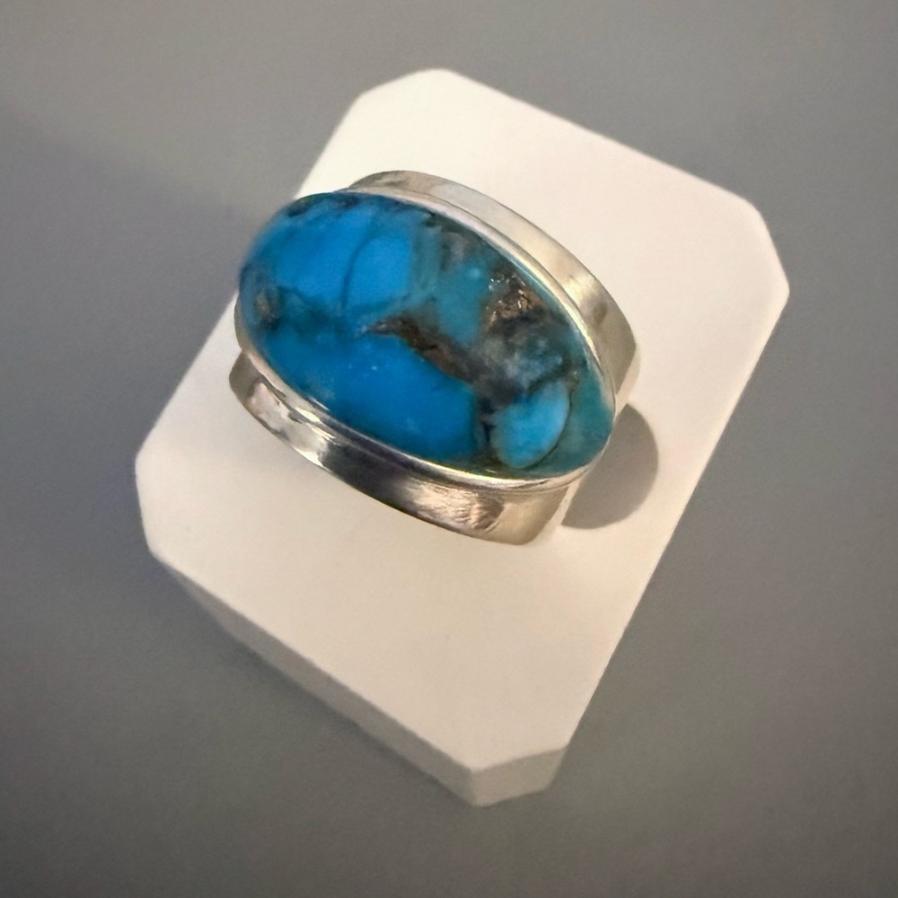BBJ Turquoise Ring Sterling Silver 925 STUNNING 🔥 Size 6.75 Designer
